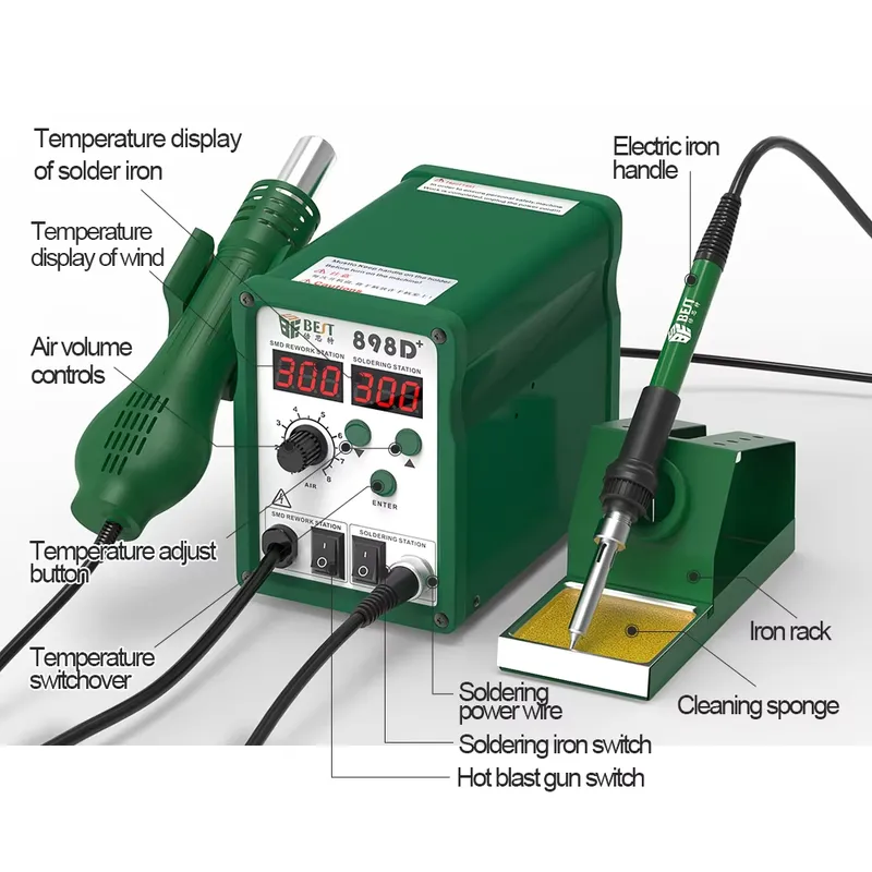 BST-898d+ Digital Soldering St - Smd Rework Station Hot Air Soldering 2 In 1 review and price